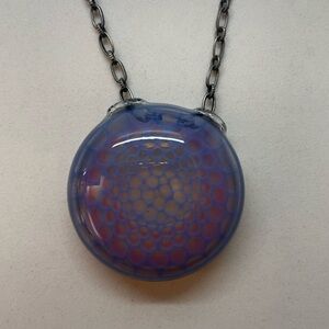 Blue and Purple Honeycomb Pendant Necklace